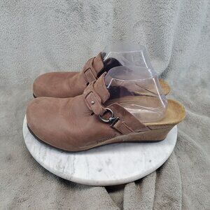 Birkenstock Shoes Womens EU 42 US 11-11.5 Brown Leather Papillio Wedge Clogs